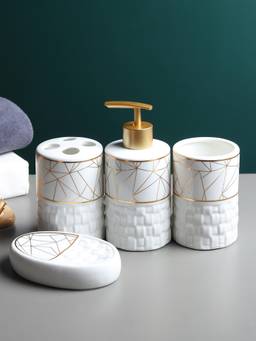De Maison Decor - Gridelle Bathroom Gold (Set Of 4)
