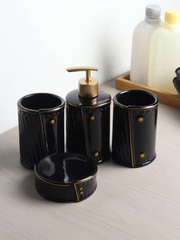 De Maison Decor - Dapper Bathroom Black (Set Of 4)