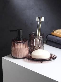 De Maison Decor - Violetta Ribbed Purple Bathroom (Pack Of 3)