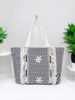 Astrid - Women Grey Embellished/Sequined Tote Bag