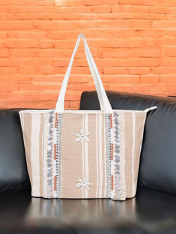 Astrid - Women Brown Embellished/Sequined Tote Bag