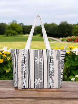 Astrid - Women Grey Embellished/Sequined Tote Bag