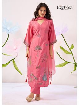 Rizabella - Kurta Set with Peacock and Floral handwork