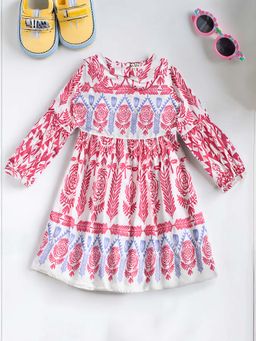 Bella Moda - Multi-Color Cotton Printed Knee Length Dress