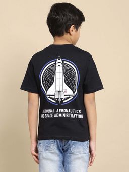 Kidsville - Black Cotton Graphic T-Shirt