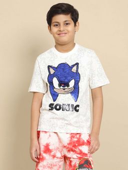 Kidsville - Off White Cotton Graphic T-Shirt