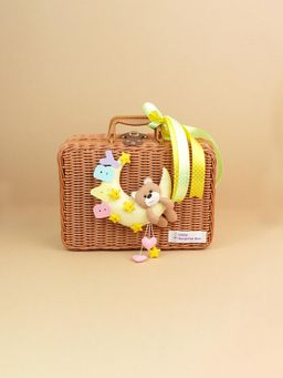 Little Surprise Box - Bear on the Moon Tan Cane Basket for Storage and Travel