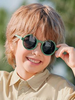 Little Surprise Box - 3Fold Round Olive Green Frame Anti Ultraviolet Kids Sunglasses