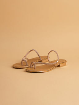 ERIDANI - Embellished Rose Gold Elvire Flats