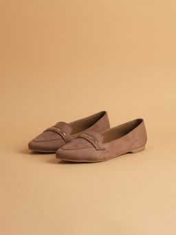 ERIDANI - Solid Beige Peony Ballerinas