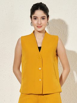 BRINNS - Womens Mustard V-Neck Formal Waistcoat