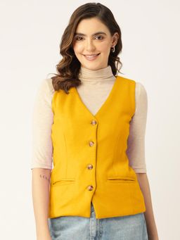 BRINNS - Womens Mustard V-Neck Formal Waistcoat