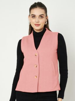 BRINNS - Womens Pink V-Neck Formal Waistcoat