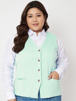 BRINNS - Womens Green V-Neck Formal Waistcoat