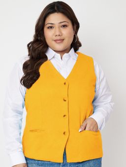 BRINNS - Womens Mustard V-Neck Formal Waistcoat