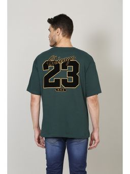 Selfusion - Bottle Green Oversized Chicago 23 Bold Back Print T-Shirt