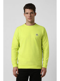 Peter England - Men Green Solid Crew Neck Sweatshirt