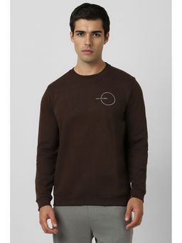 Van Heusen - Men Brown Graphic Print Crew Neck Sweatshirt