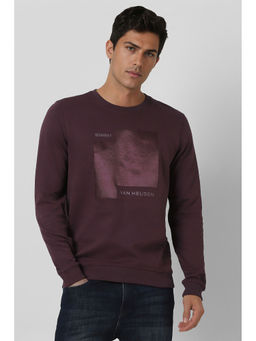 Van Heusen - Men Purple Graphic Print Crew Neck Sweatshirt