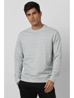 Van Heusen - Men Grey Print Crew Neck Sweatshirt