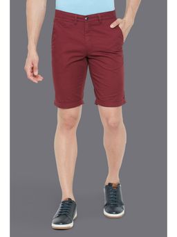 Allen Solly - Men Maroon Solid Slim Fit Shorts
