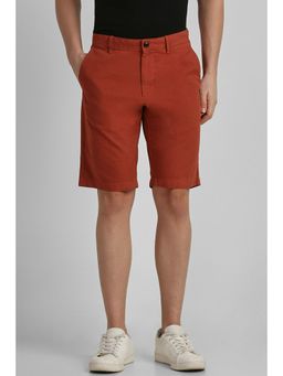 Allen Solly - Men Rust Solid Slim Fit Shorts