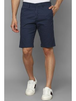 Allen Solly - Men Navy Stripe Slim Fit Shorts