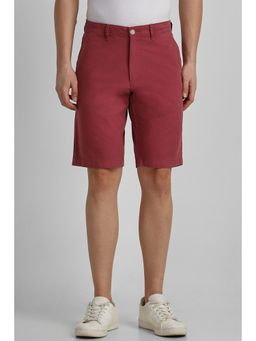 Allen Solly - Men Maroon Solid Slim Fit Shorts