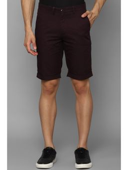 Allen Solly - Men Burgundy Solid Slim Fit Shorts