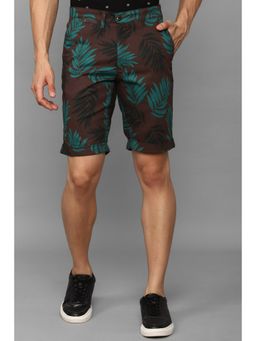 Allen Solly - Men Brown Print Slim Fit Shorts