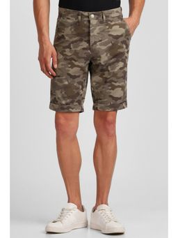 Allen Solly - Men Green Print Slim Fit Shorts