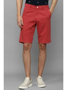 Allen Solly - Men Red Solid Slim Fit Shorts