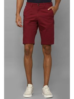 Allen Solly - Men Maroon Solid Slim Fit Shorts
