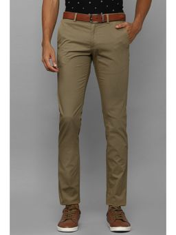 Allen Solly - Men Olive Ultra Slim Fit Textured Formal Trousers
