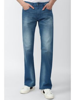 Peter England - Men Blue Mid Wash Regular Fit Jeans