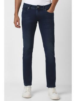 Peter England - Men Navy Dark Wash Low Skinny Fit Jeans