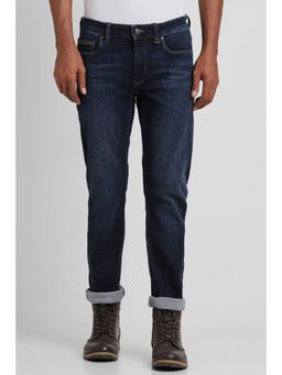 Peter England - Men Navy Dark Wash Slim Tapered Jeans