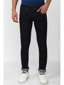 Peter England - Men Black Dark Wash Low Skinny Fit Jeans