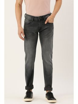 Peter England - Men Grey Dark Wash Low Skinny Fit Jeans