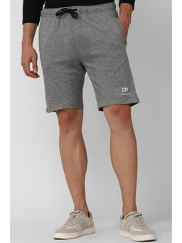 Peter England - Men Grey Textured Regular Fit Casual Shorts