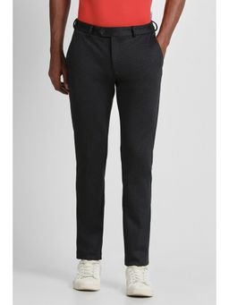 Peter England - Men Black Check Super Slim Fit Formal Trousers