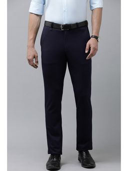 Van Heusen - Men Navy Solid Skinny Fit Trousers