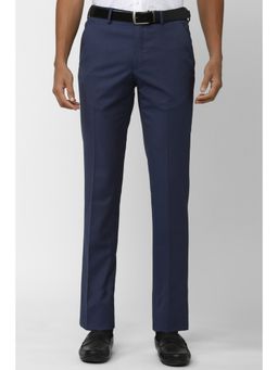 Van Heusen - Men Navy Textured Skinny Fit Trousers