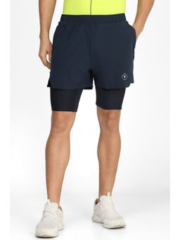 Van Heusen - Men Navy Solid Casual Shorts