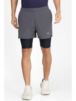 Van Heusen - Men Grey Solid Casual Shorts