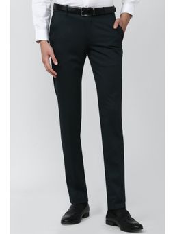 Van Heusen - Men Green Textured Ultra Slim Fit Trousers