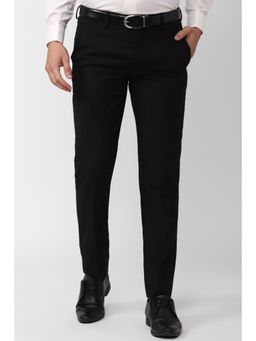 Van Heusen - Men Black Stripes Slim Fit Trousers