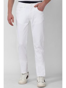 Van Heusen - Men White Dark Wash Slim Fit Jeans