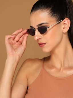 Voyage - Women Oval Grey Lens Silver Frame Sunglasses - MG7145 (54)