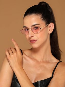 Voyage - Women Oval Pink Lens Gold Frame Sunglasses - MG7150 (54)